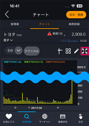 現物板発注画面