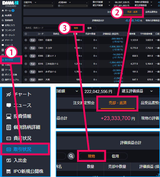 『DMM株 STANDARD』 画面